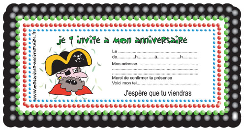 carte d'invitation anniversaire chevalier